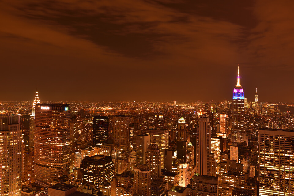 ニューヨーク夜景写真撮影 マンハッタン島 ブルックリン橋 ケンボックス 高品質な詩的日記