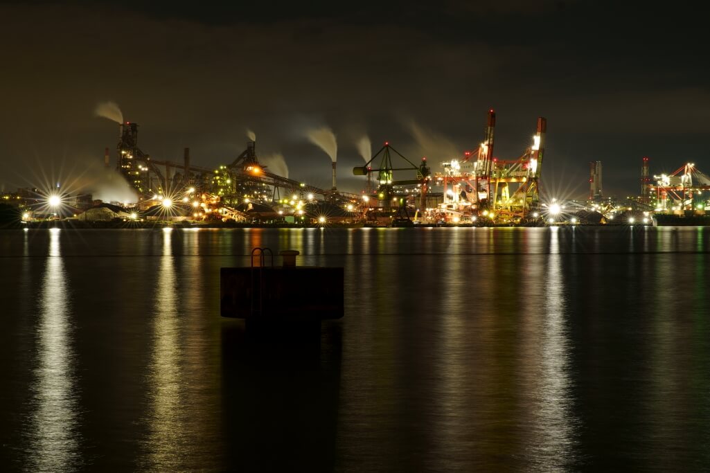 名古屋港9号地南堤夜景写真