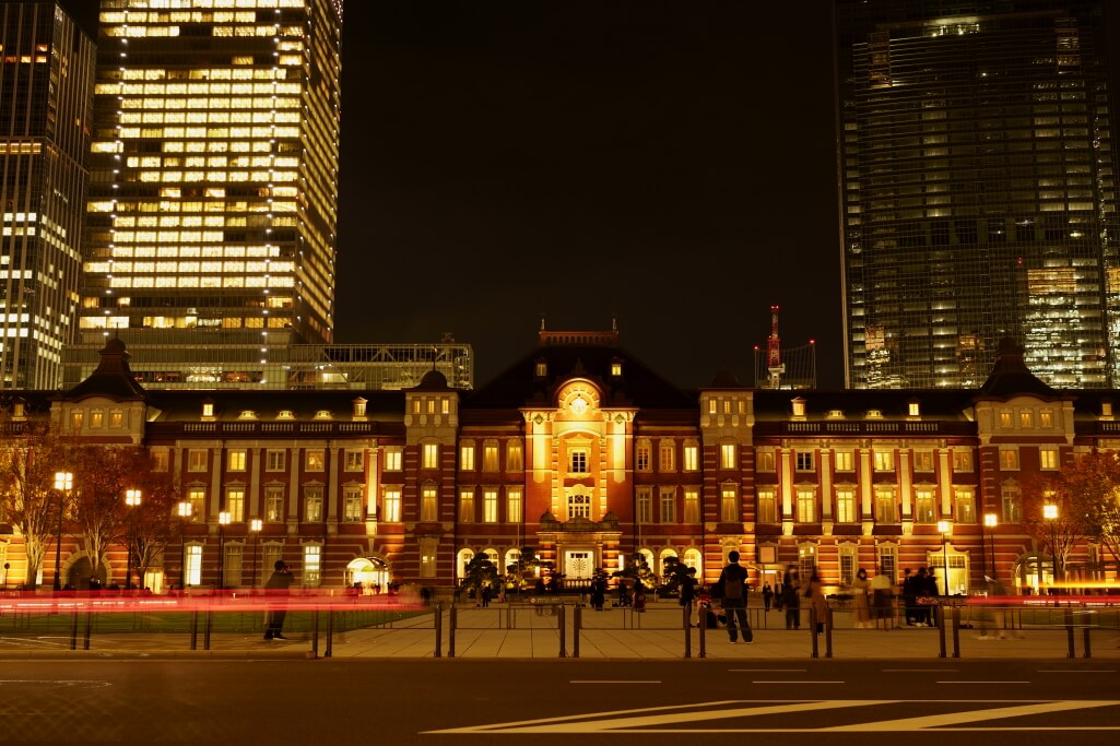 東京駅夜景写真撮影